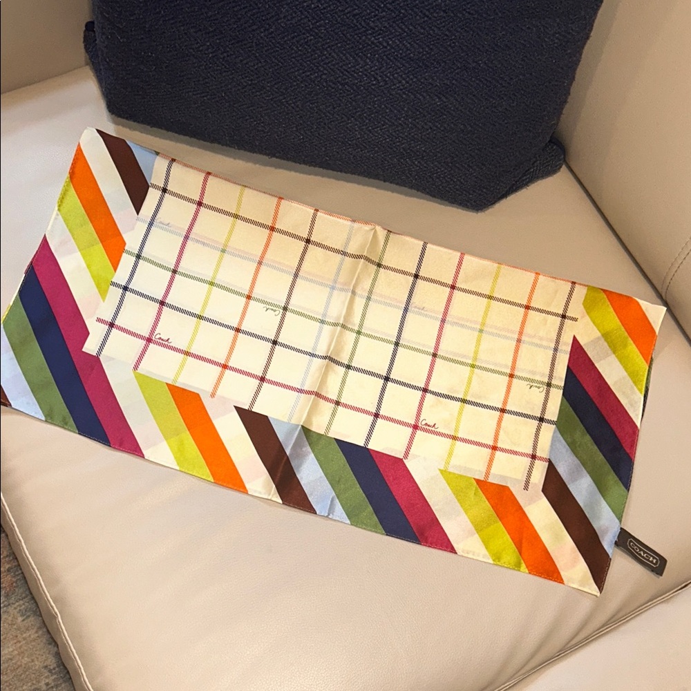 Coach Legacy Tattersall Silk  Scarf